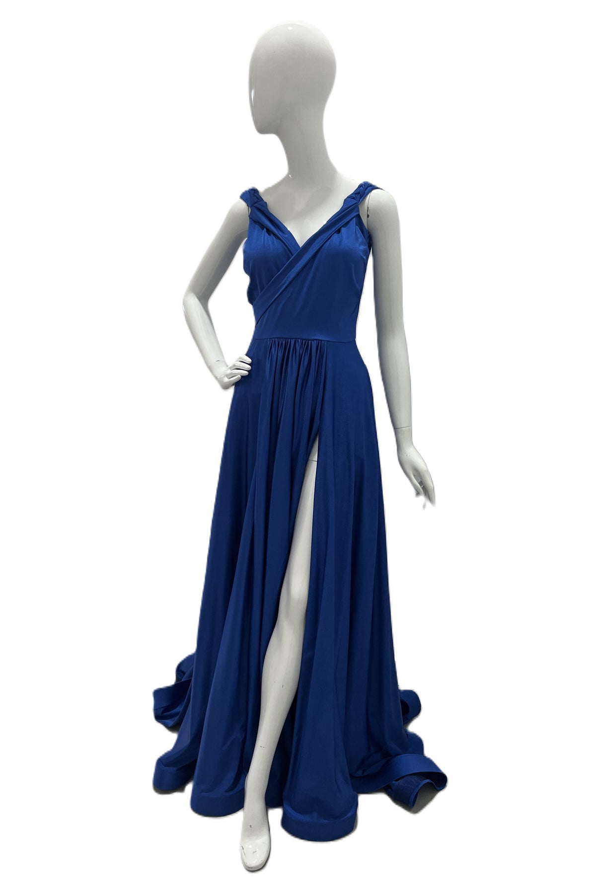 Jessica Angel Straps On The Shoulder A-Line With High Front Slit With Pockets Gown