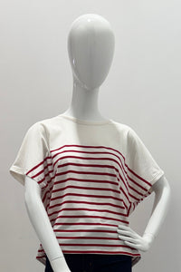 Majestic Filatures Suprima Cotton Stripe Short-Sleeve Crewneck Amore