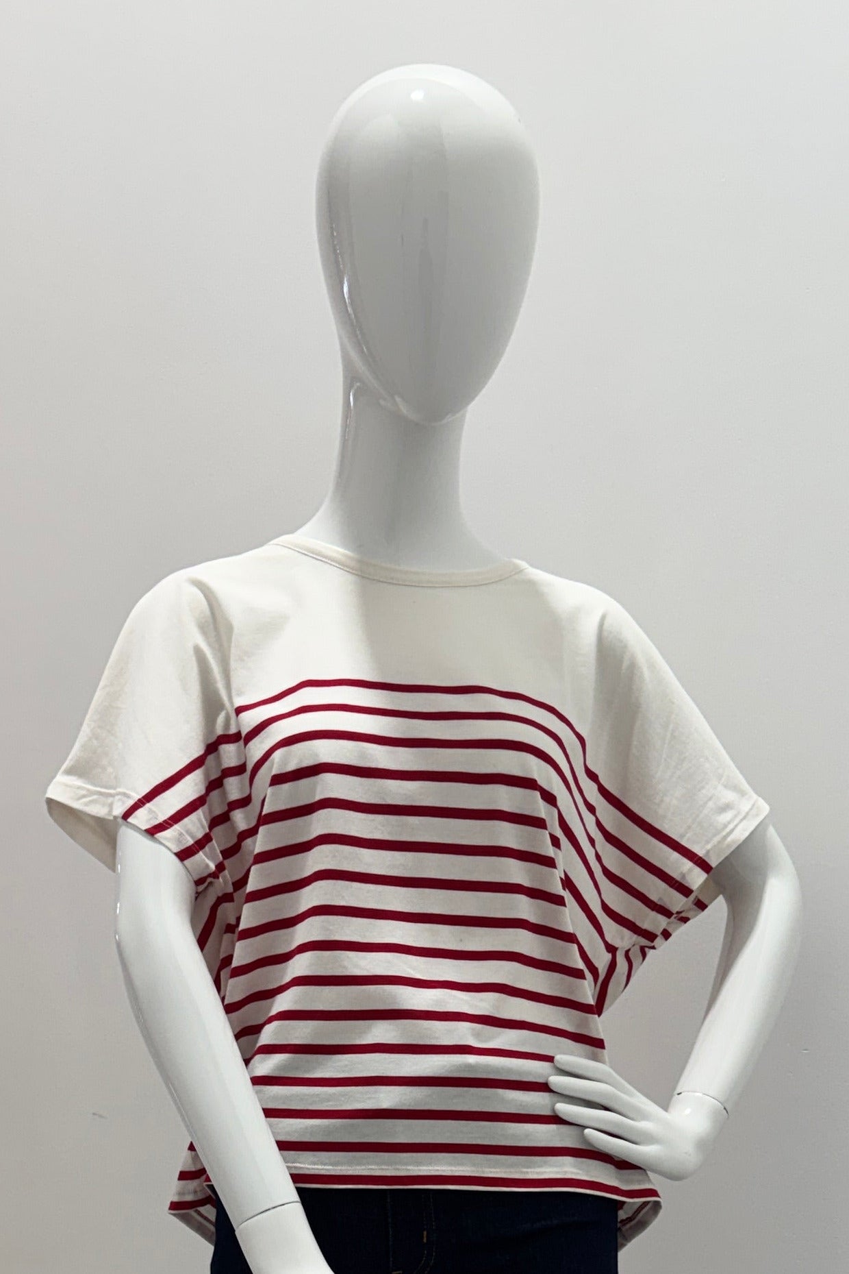 Majestic Filatures Suprima Cotton Stripe Short-Sleeve Crewneck Amore