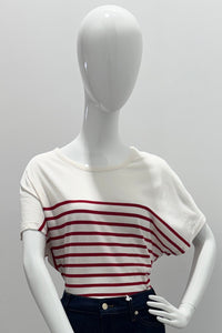 Majestic Filatures Suprima Cotton Stripe Short-Sleeve Crewneck Amore