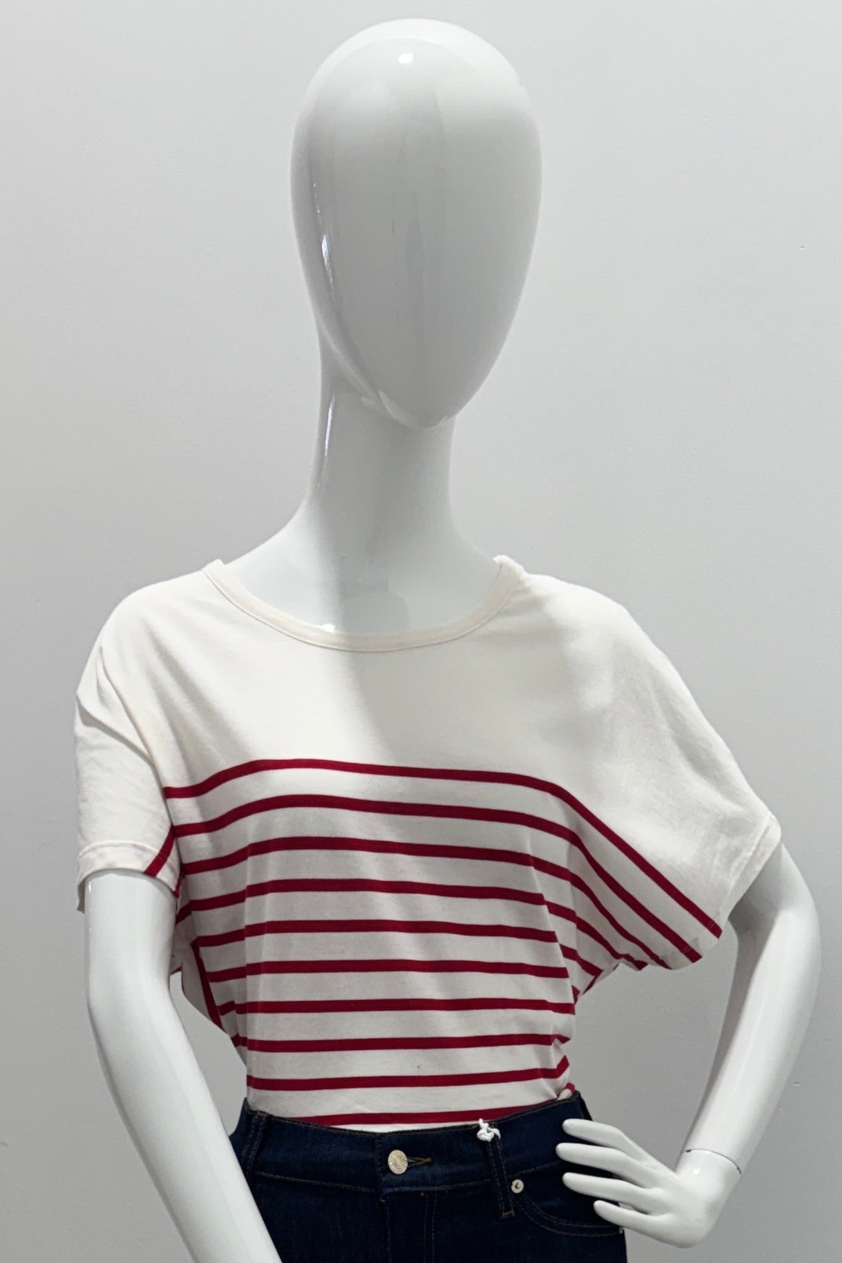 Majestic Filatures Suprima Cotton Stripe Short-Sleeve Crewneck Amore