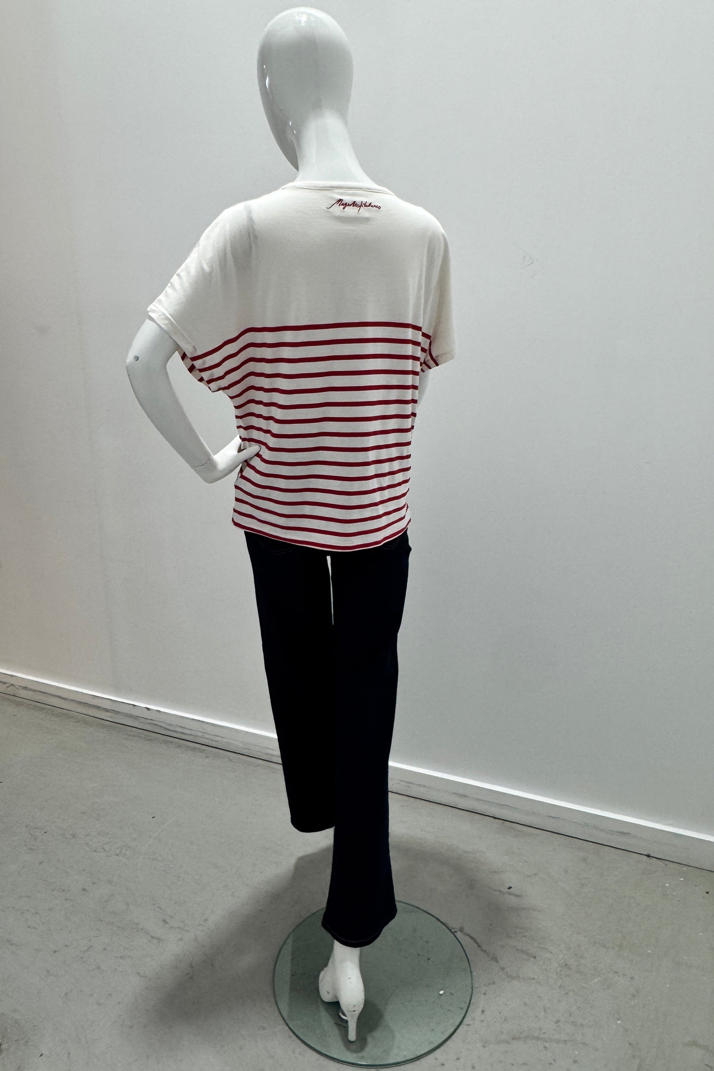 Majestic Filatures Suprima Cotton Stripe Short-Sleeve Crewneck Amore