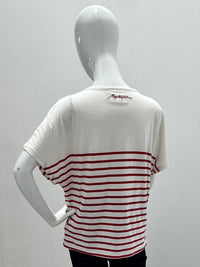 Majestic Filatures Suprima Cotton Stripe Short-Sleeve Crewneck Amore