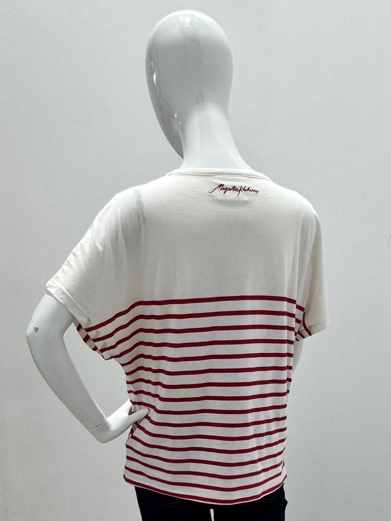 Majestic Filatures Suprima Cotton Stripe Short-Sleeve Crewneck Amore