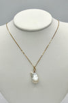 Ricki Goldstein Vermeil Chain with Baroque Pearl Pendant