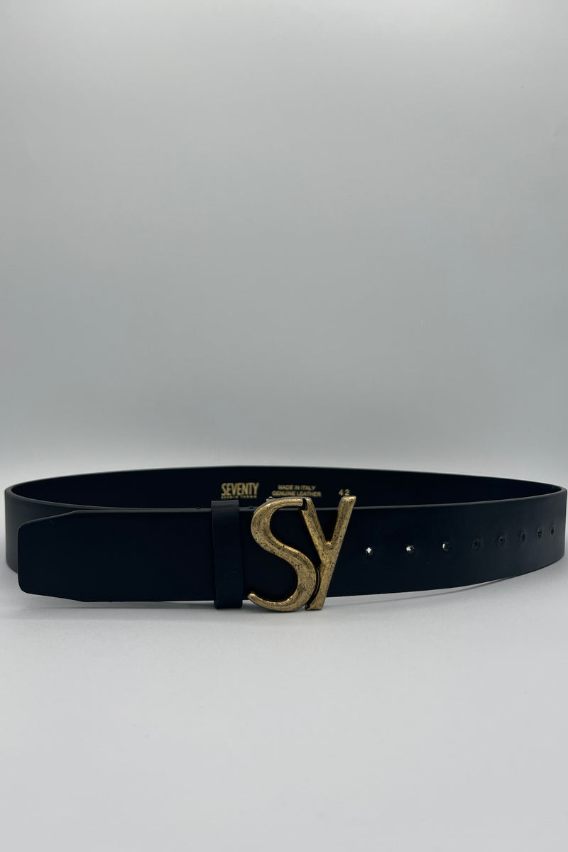 Seventy Genuine Leather Belt with Logo Buckle