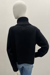 L'Agence Kenny Knit Turtleneck with Button Detail
