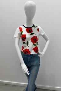 Alice + Olivia Onie Baby Ringer Tee Summer Poppy