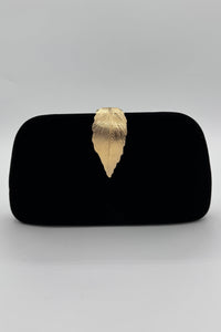 Très Chic Leaf Clutch Velvet