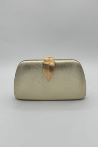 Très Chic Leaf Clutch Gold
