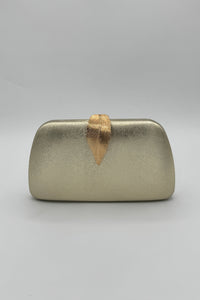 Très Chic Leaf Clutch Gold