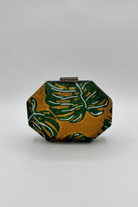 Très Chic Sparkle Leaf Clutch Gold/Green