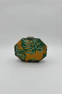 Très Chic Sparkle Leaf Clutch Gold/Green
