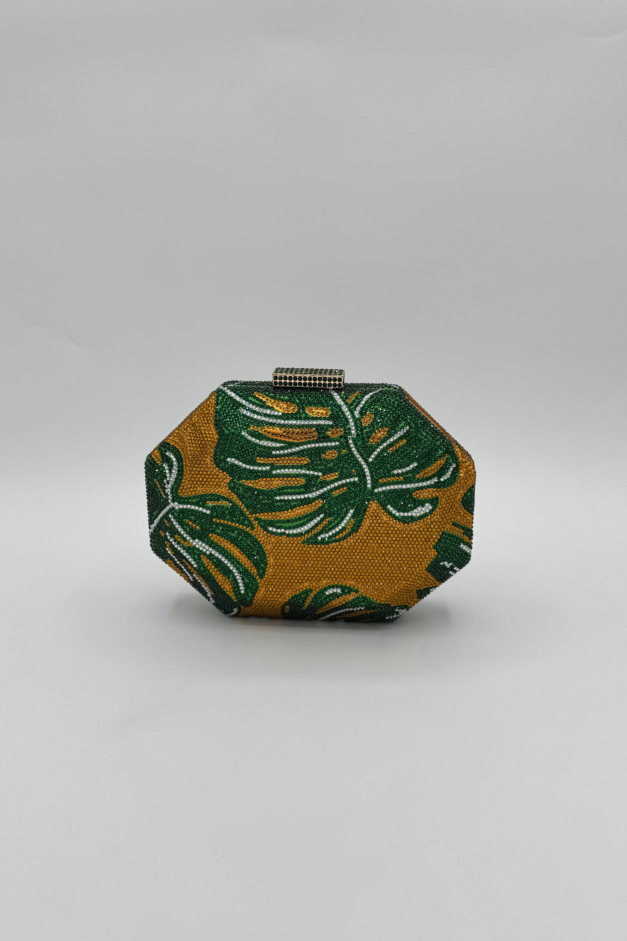 Très Chic Sparkle Leaf Clutch Gold/Green