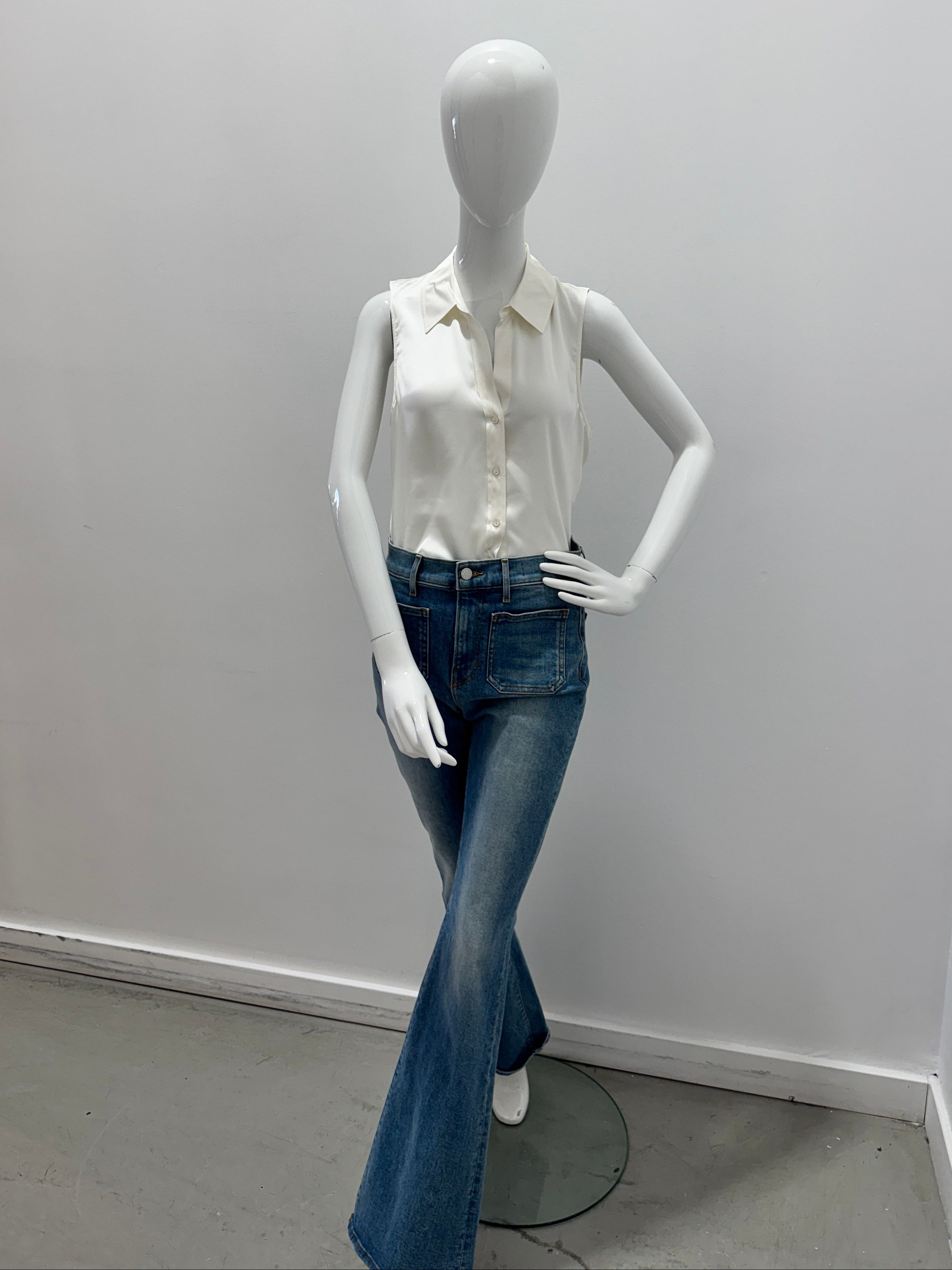 L'Agence Emmy Sleeveless Blouse Ivory