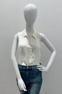 L'Agence Emmy Sleeveless Blouse Ivory
