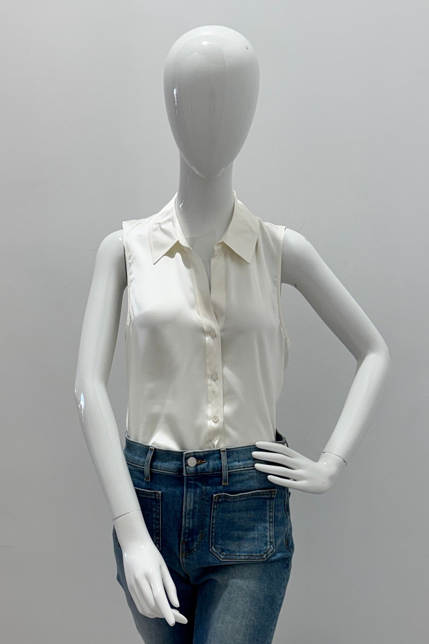 L'Agence Emmy Sleeveless Blouse Ivory