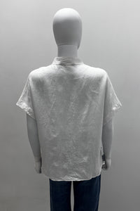 Mary N Max Short Sleeve Linen Blouse