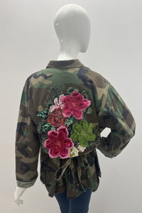 Josie Bruno Vintage Jacket With Fuchsia Coloured Flower