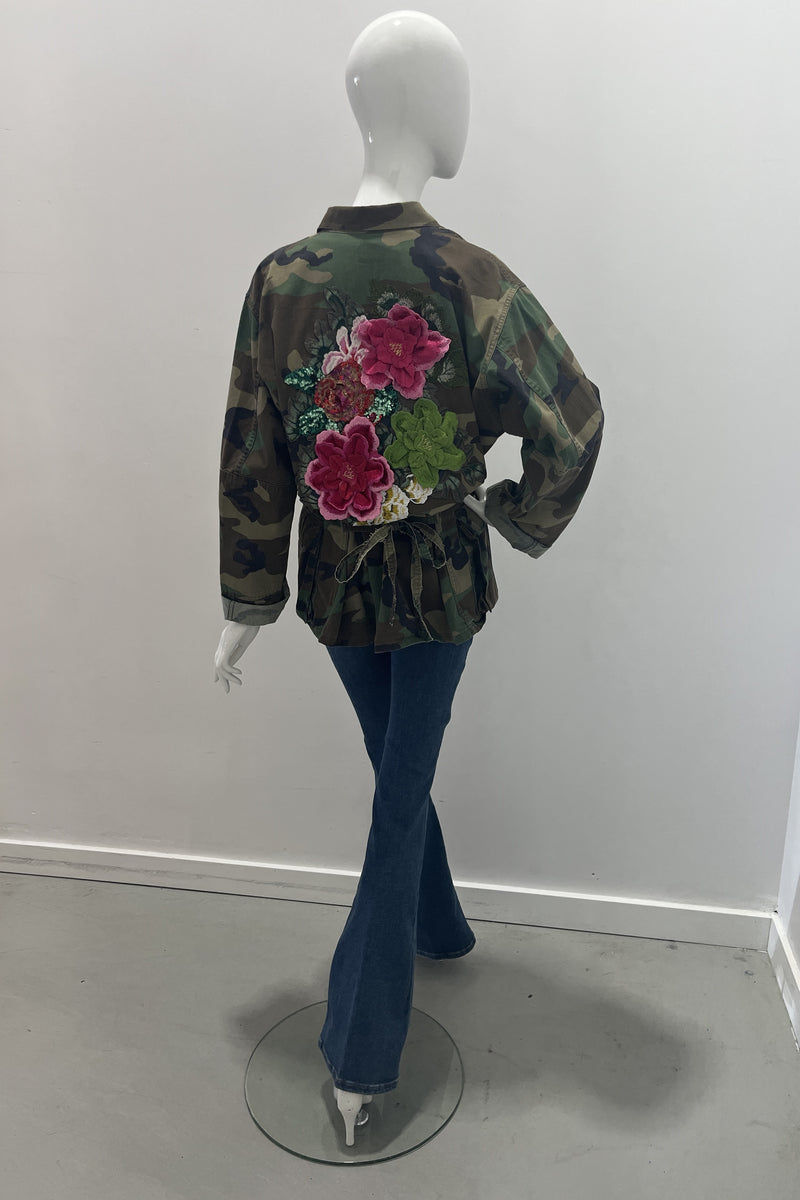 Josie Bruno Vintage Jacket With Fuchsia Coloured Flower