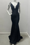 Jessica Angel Spaghetti Straps Low Back With Ruching Form Fitting Gown