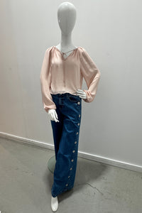 L'Agence Jennings High Rise Snap Wide Leg Jean Tortsen