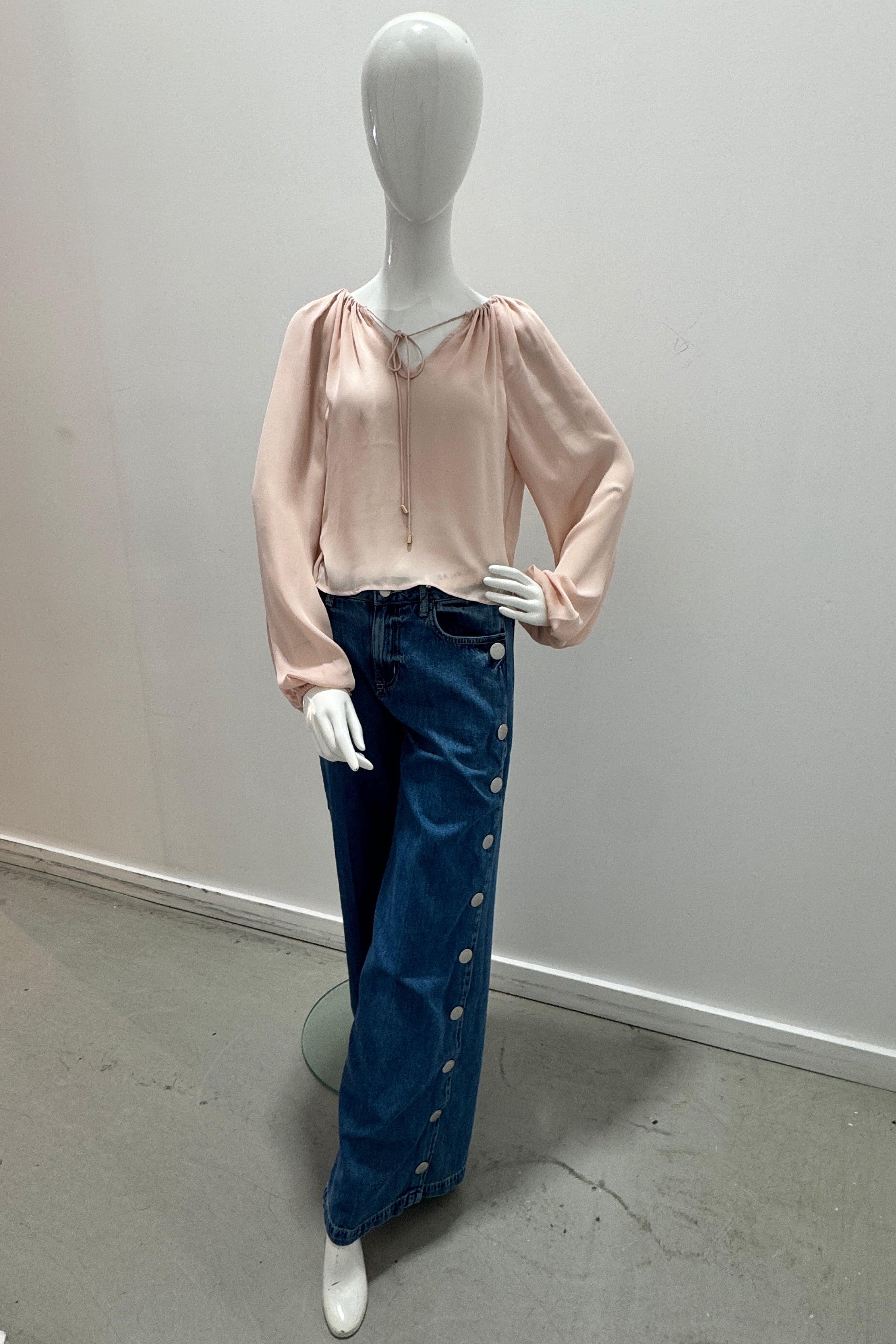 L'Agence Jennings High Rise Snap Wide Leg Jean Tortsen