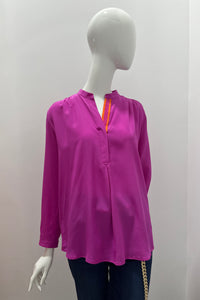 Max Volmary Chinese Collar V-Neck Blouse