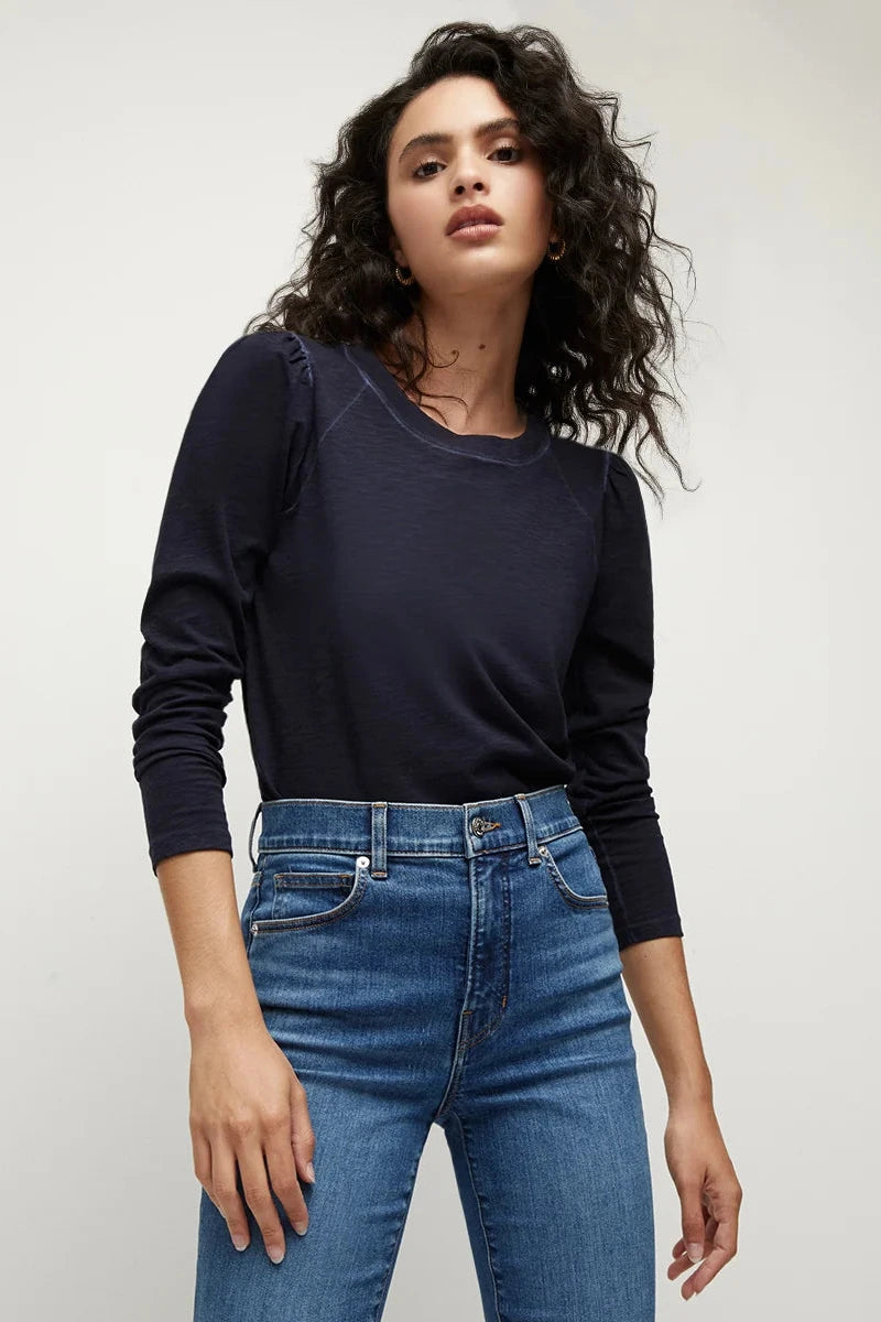 Veronica Beard Mason Baseball Tee Navy