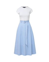 Veronica Beard Belmar Mixed-Media Midi Dress