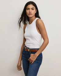 Veronica Beard Cropped Jordyn Tank White