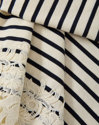 Veronica Beard Hovey Striped Lace T-Shirt