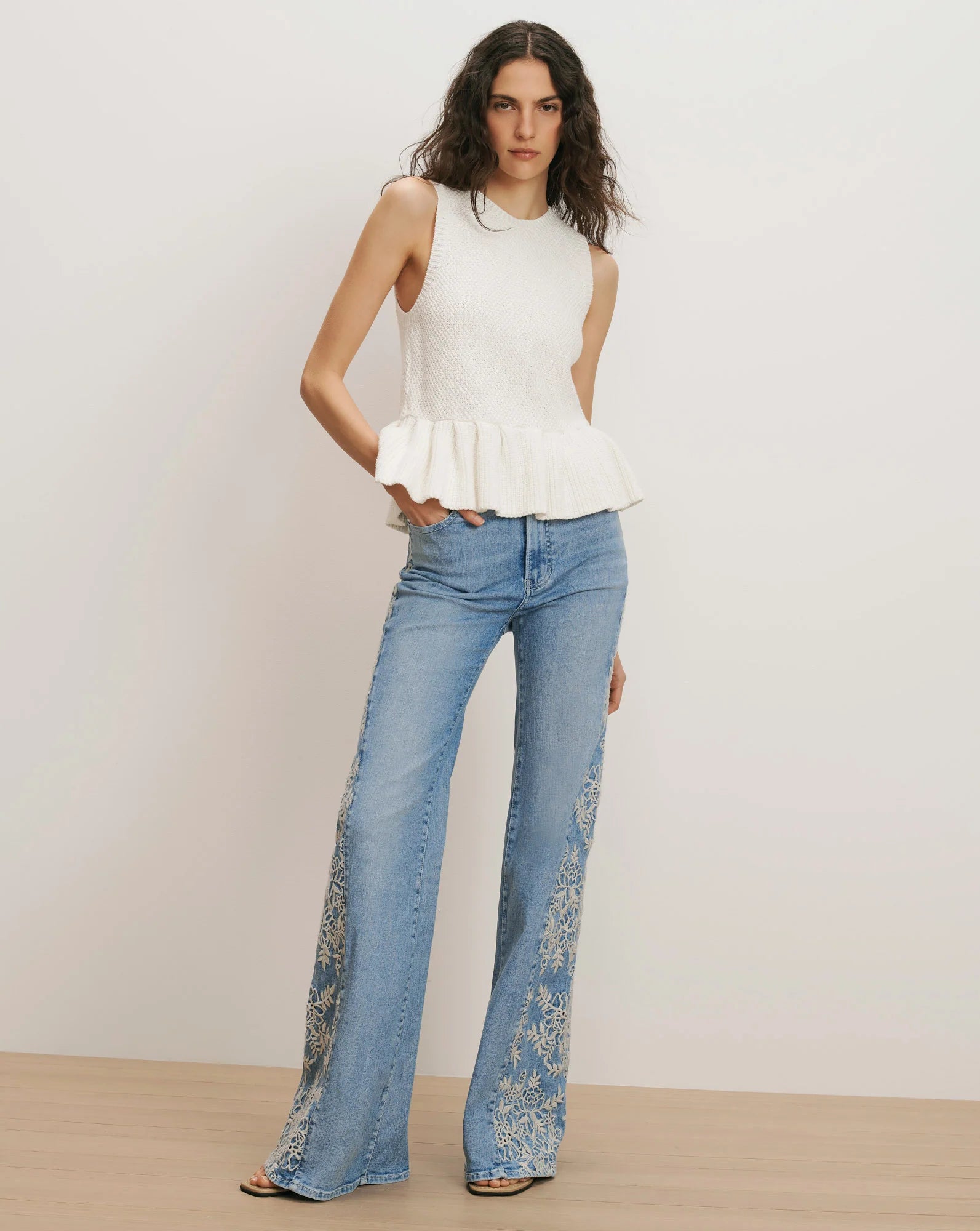 Veronica Beard Nemyah Peplum Tank Top
