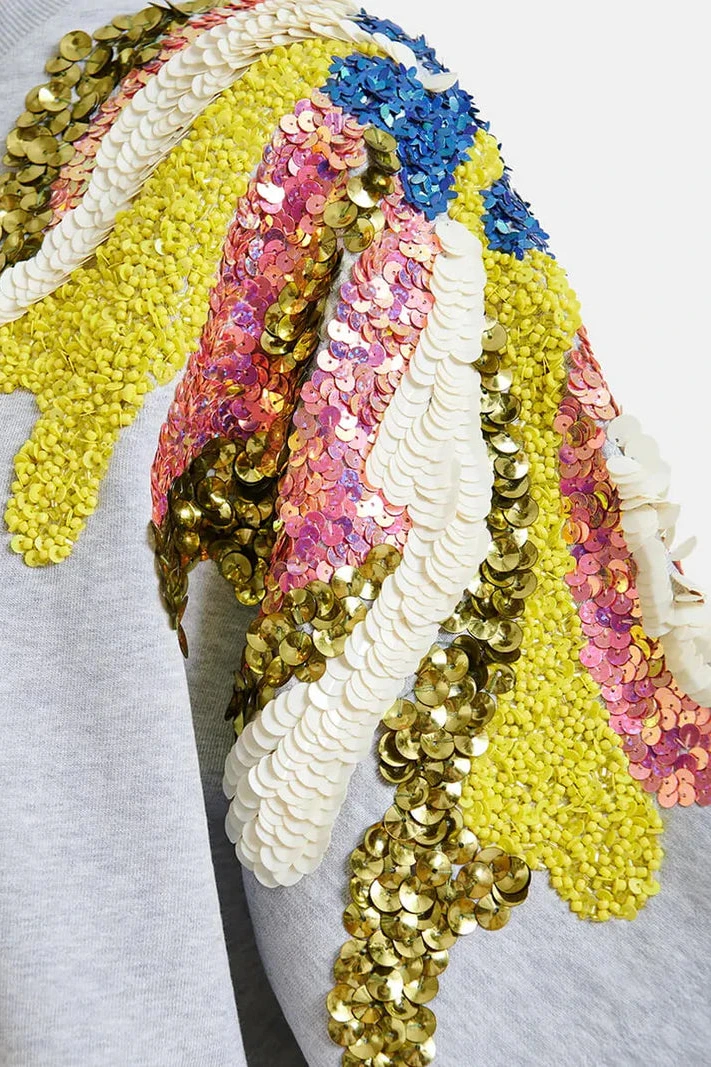 Essentiel Antwerp Jadda Academia Sweat Sweatshirt Silver Lining