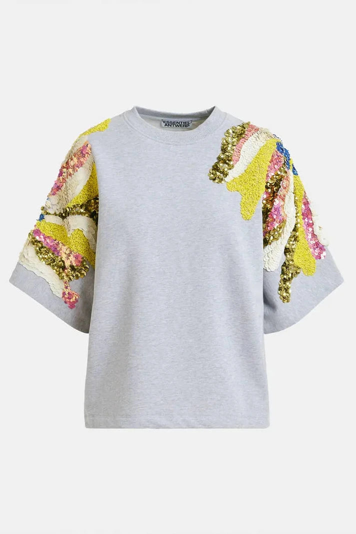 Essentiel Antwerp Jadda Academia Sweat Sweatshirt Silver Lining