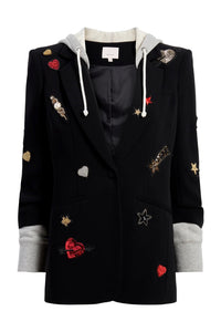 Cinq A Sept Nebula Embellished Hooded Khloe Blazer