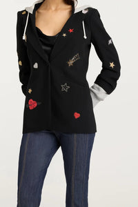 Cinq A Sept Nebula Embellished Hooded Khloe Blazer