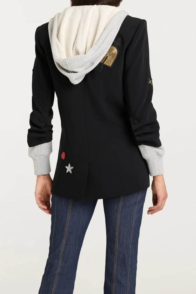 Cinq A Sept Nebula Embellished Hooded Khloe Blazer