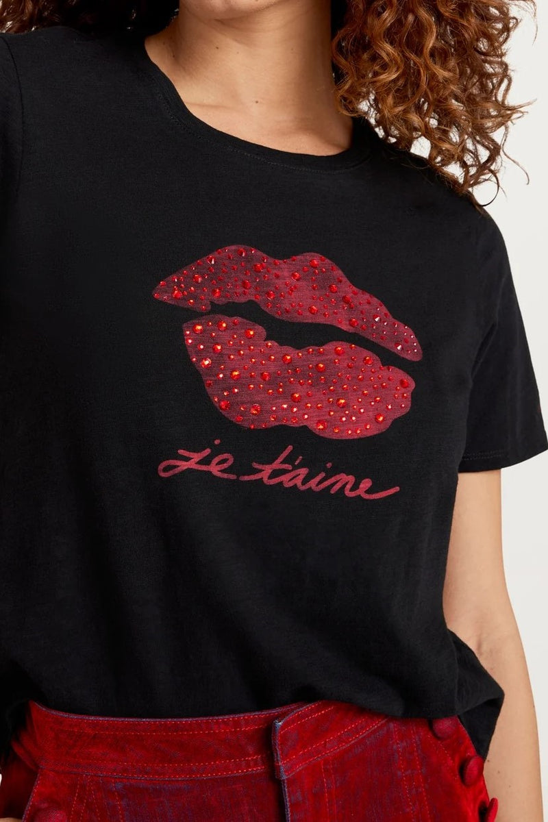 Cinq A Sept Kisses Je T'aime Shrunken Tee