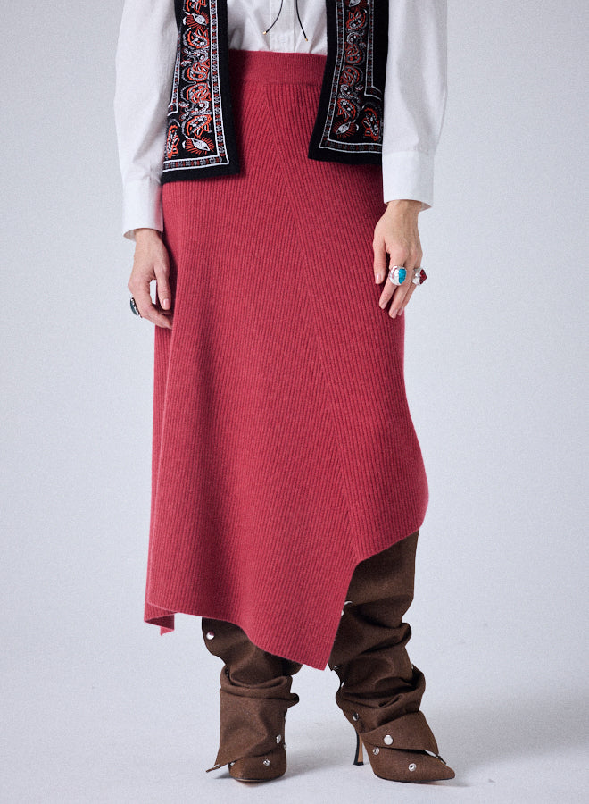 Jupe midi asymétrique en cachemire Notshy Juliette