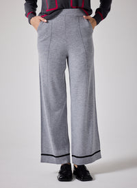 Pantalon évasé en cachemire Calvin Notshy avec bordure contrastante
