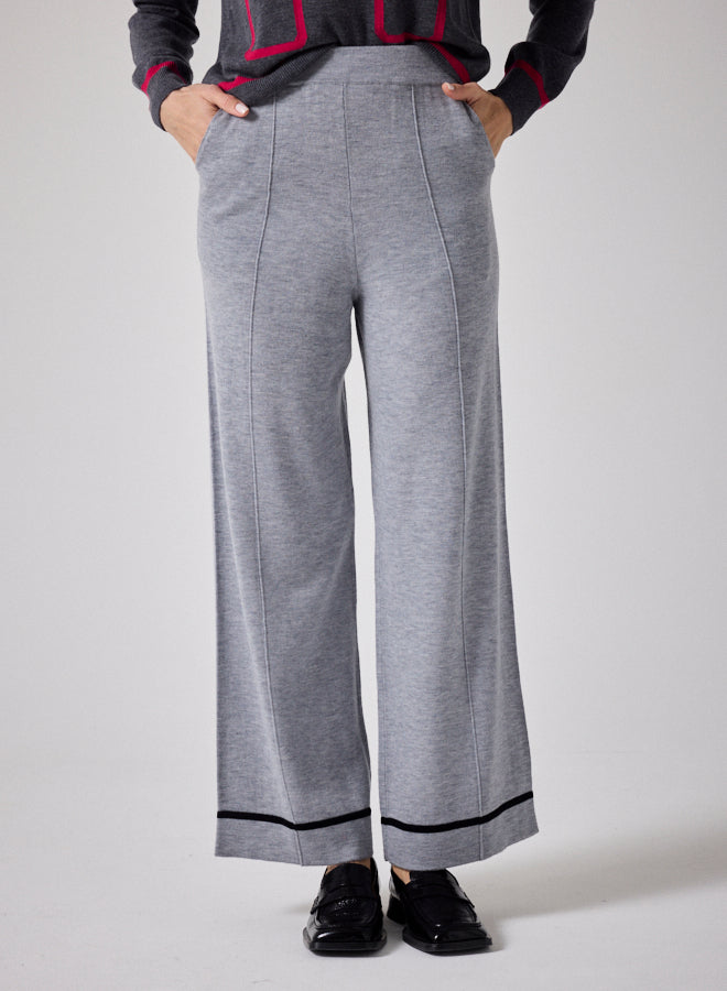 Pantalon évasé en cachemire Calvin Notshy avec bordure contrastante
