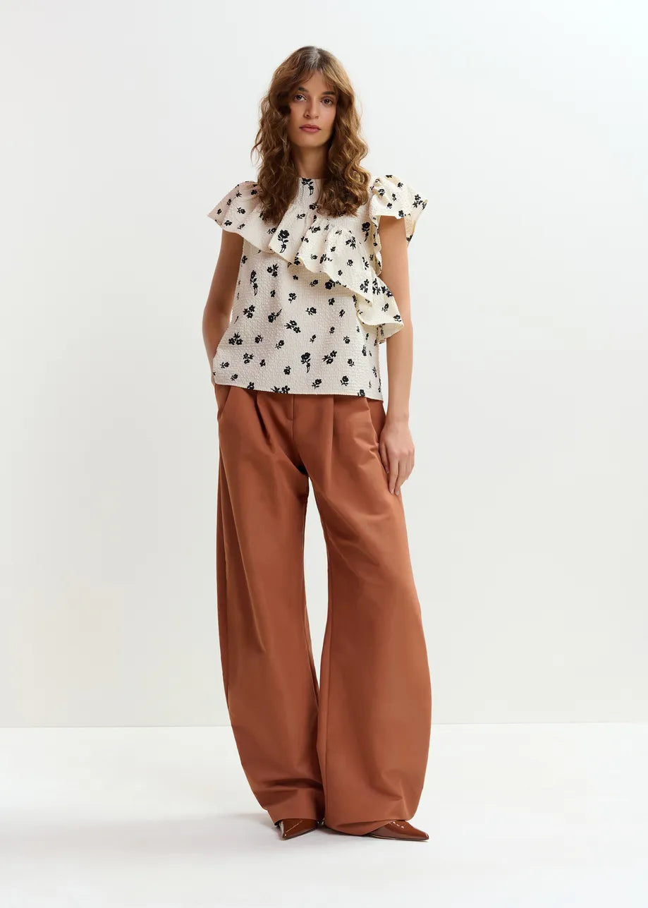 Essentiel Antwerp Combo Top JooJoo Googoo Crinkle Blanc Cassé
