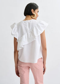 Essentiel Antwerp Top JooJoo Googoo Crinkle Blanc