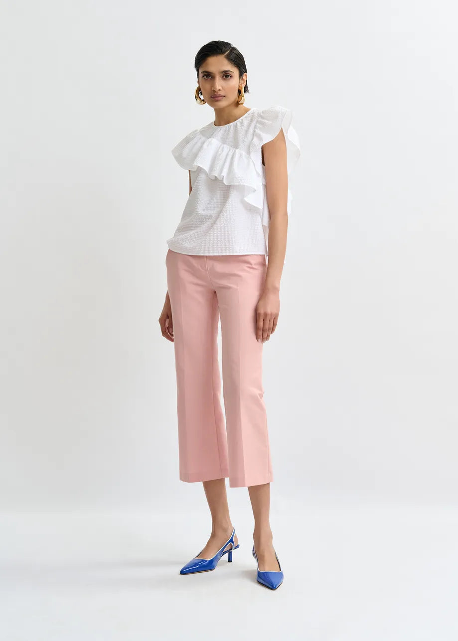 Essentiel Antwerp Top JooJoo Googoo Crinkle Blanc