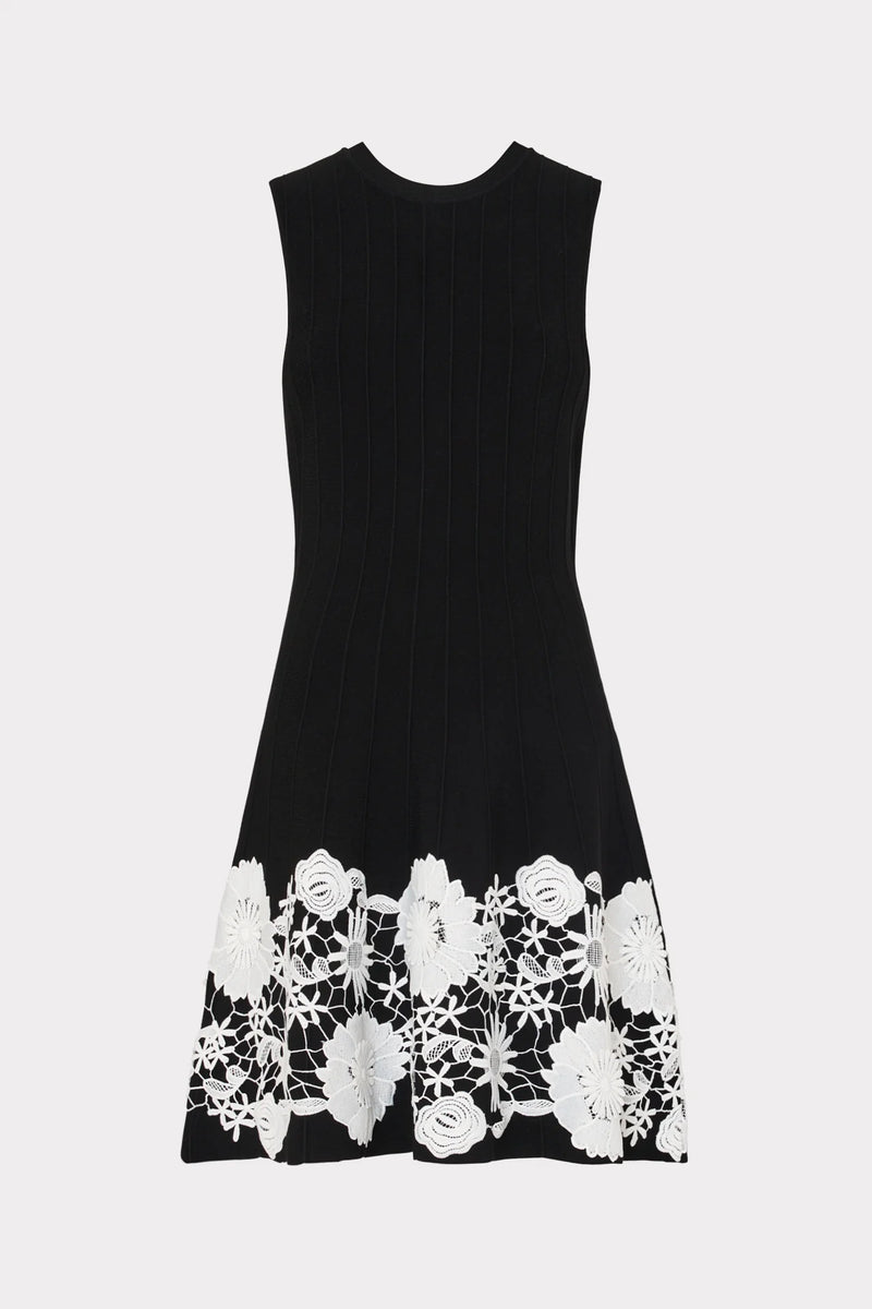 Milly Sleeveless Lace Trim Fit And Flare Dress
