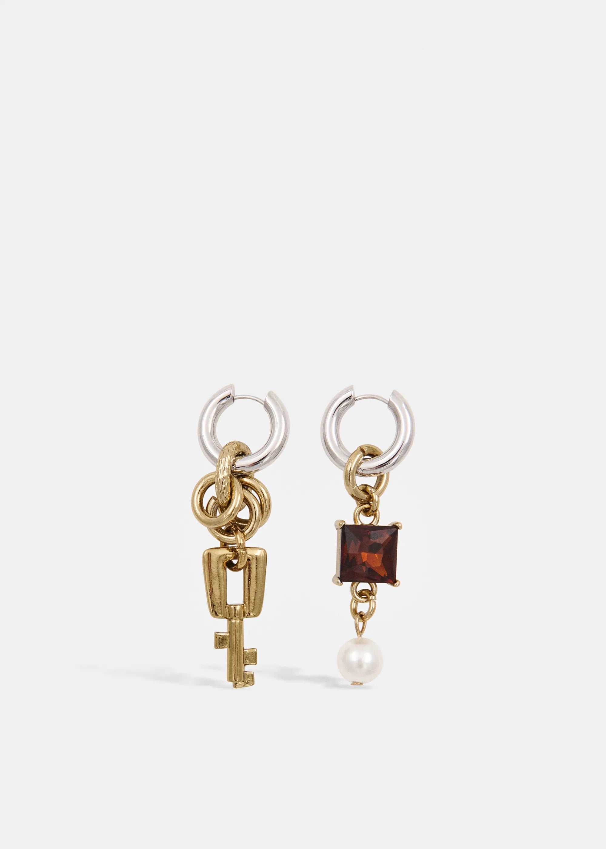 Boucles d'oreilles bicolores Kaos Essentiel Dorées