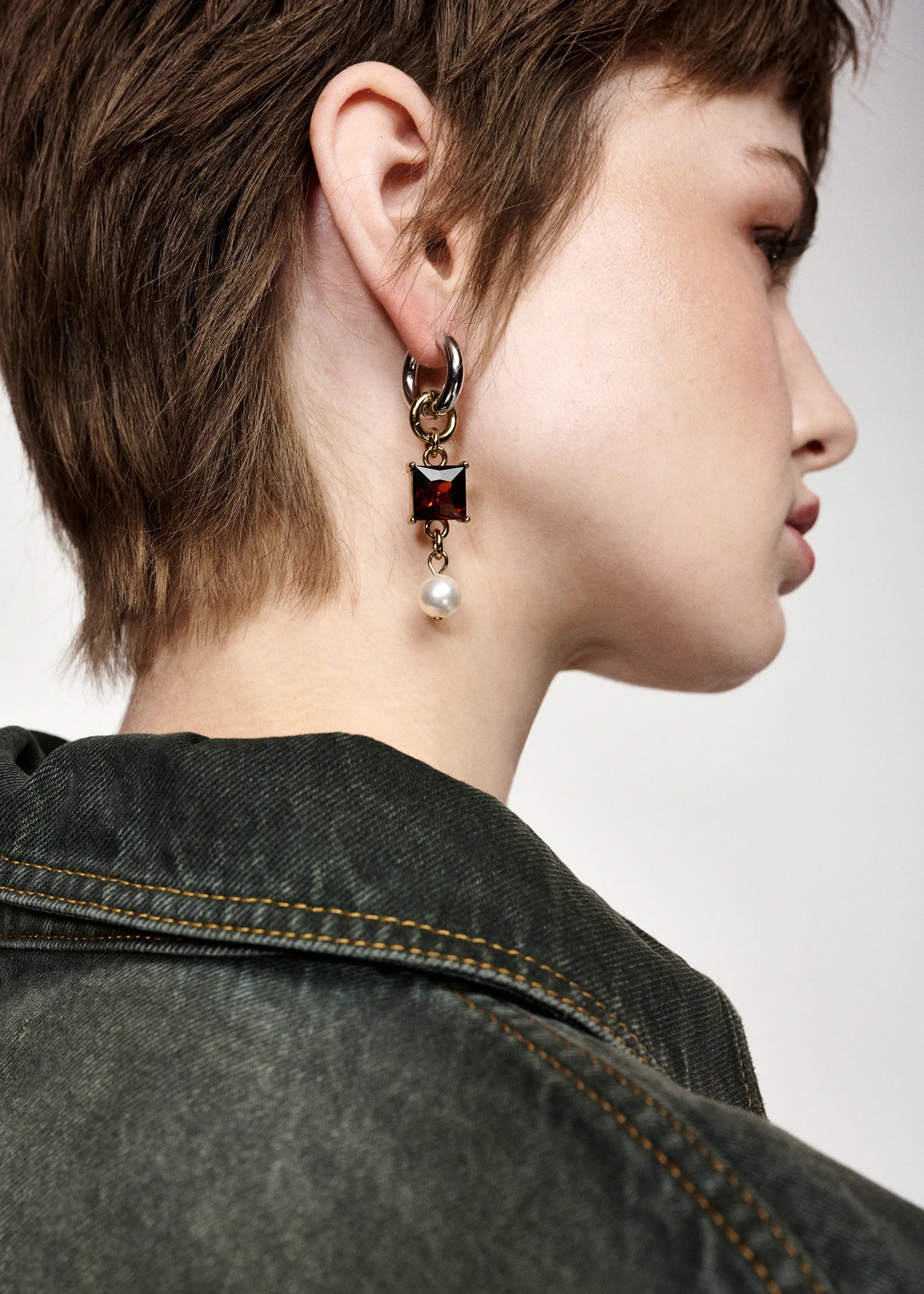 Boucles d'oreilles bicolores Kaos Essentiel Dorées
