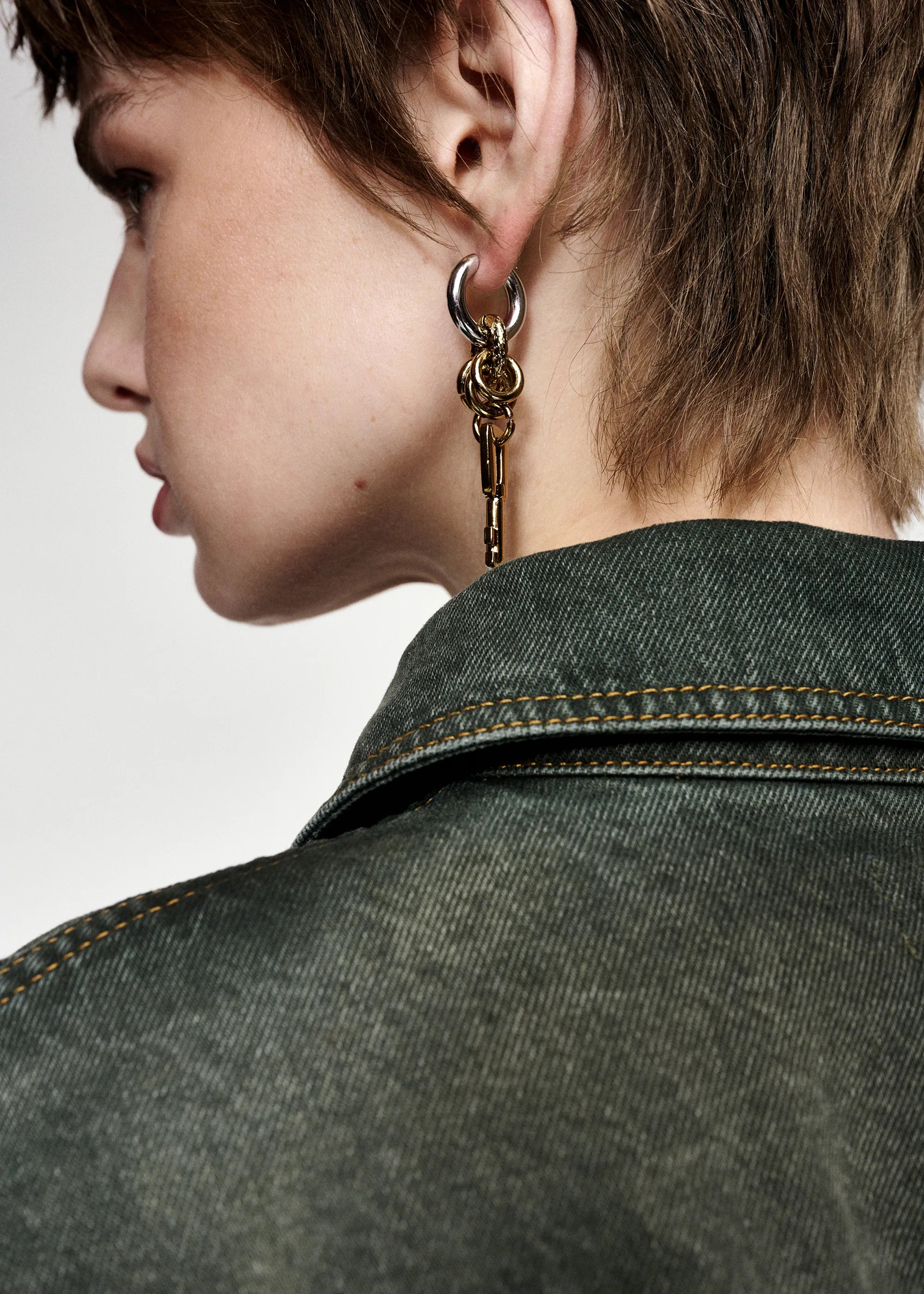 Boucles d'oreilles bicolores Kaos Essentiel Dorées