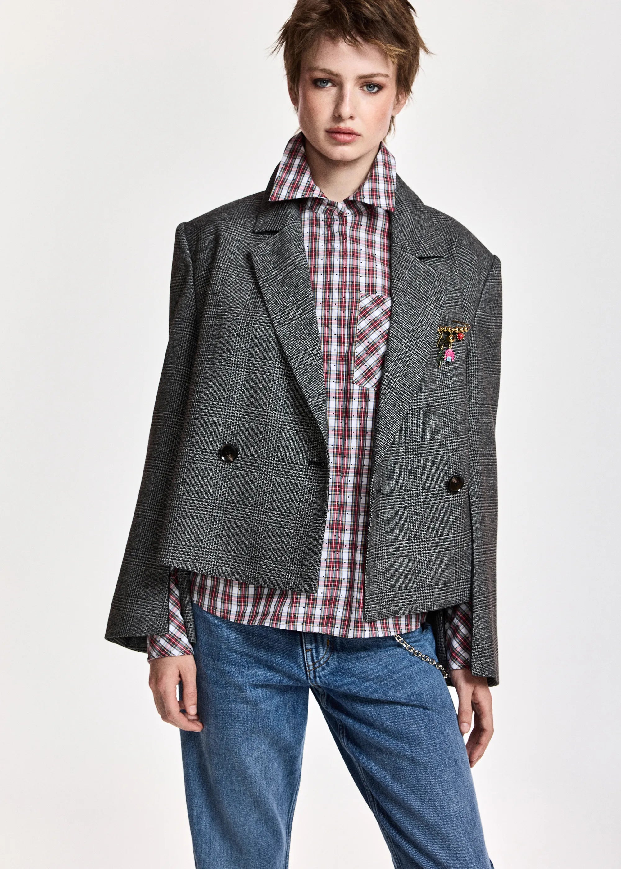 Blazer court Kiana Essentiel Charcoal Chic